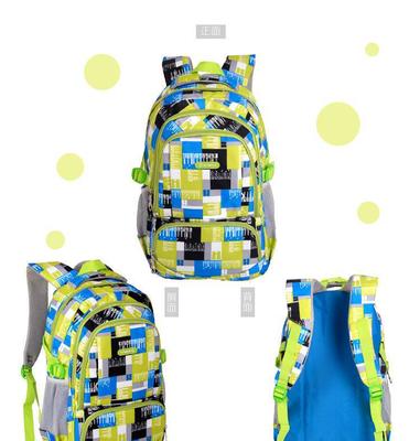 【候鳥e族韓版雙肩包青年初中高中書包男簡約中學生背包大容量格子】價格_廠家_圖片 -